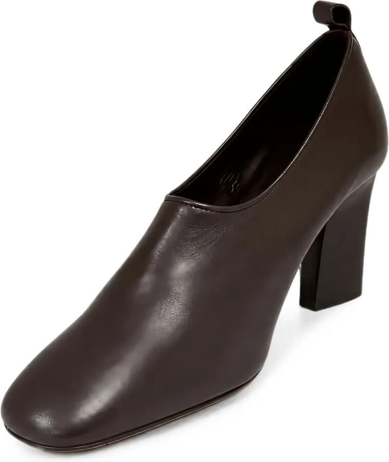 Soeur Thea leren pumps met blokhak Bruin - Foto 3