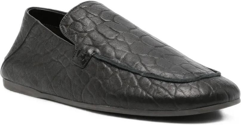 Sofie D'hoore Fenix leren loafers met krokodillen-reliëf Zwart - Foto 3