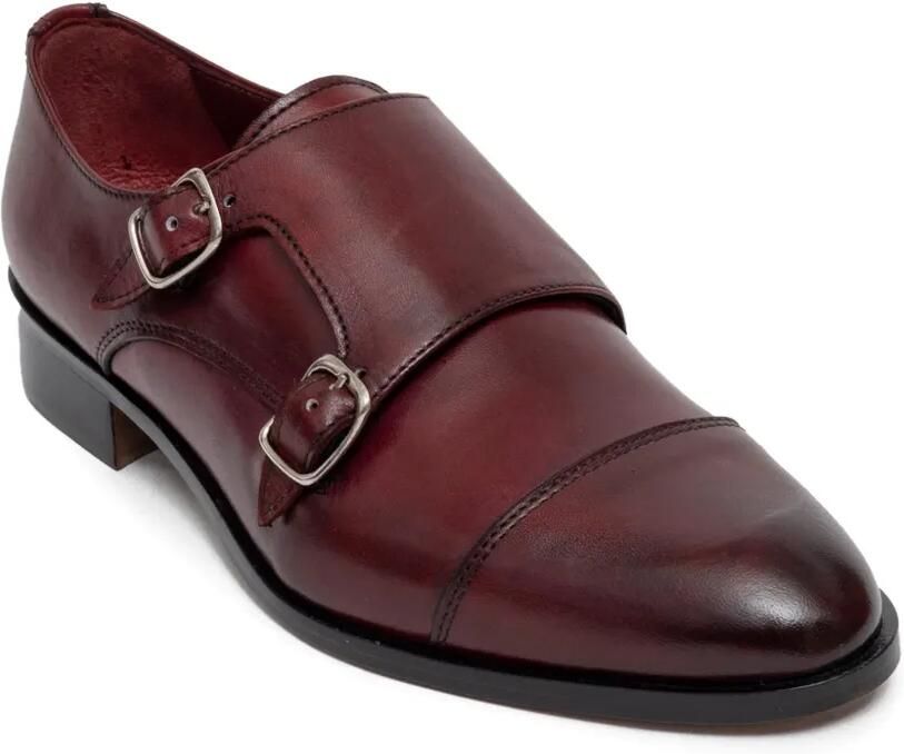 SOMMET Leren Oxford schoenen met dubbele gesp Rood - Foto 2