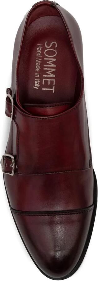 SOMMET Leren Oxford schoenen met dubbele gesp Rood - Foto 4