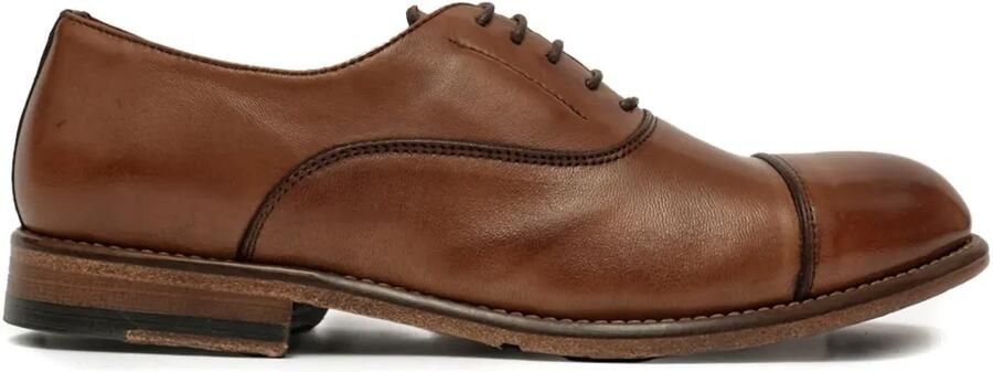 SOMMET Leren Oxford schoenen met neusdetail Bruin