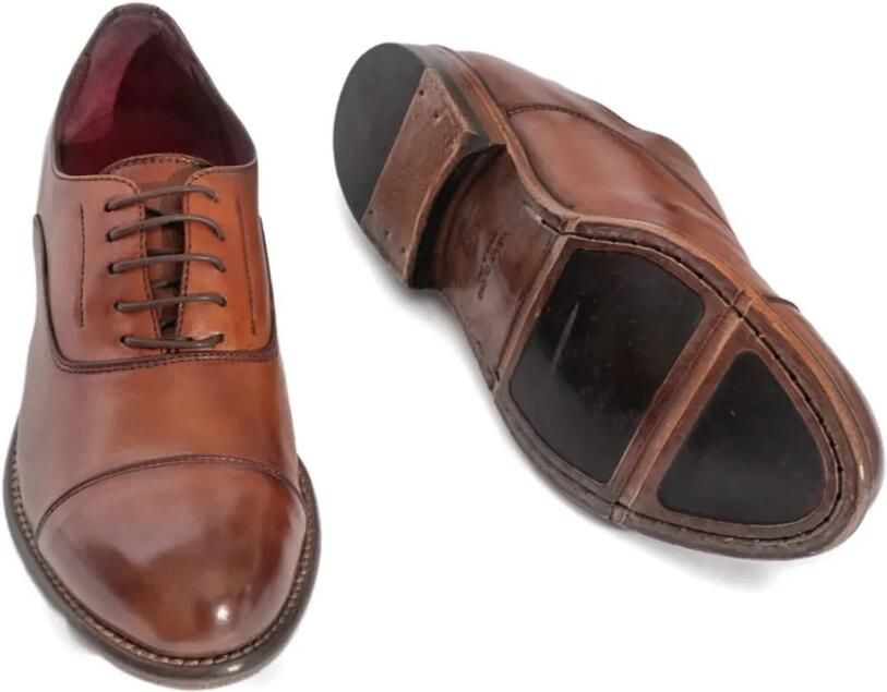 SOMMET Leren Oxford schoenen met neusdetail Bruin - Foto 3