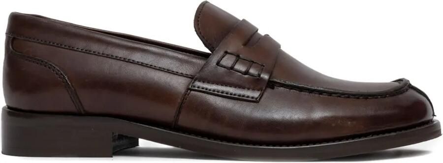 SOMMET Leren penny loafers Bruin