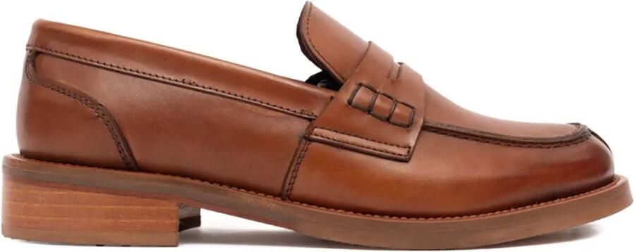 SOMMET Leren penny loafers Bruin