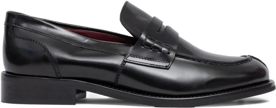 SOMMET Leren penny loafers Zwart