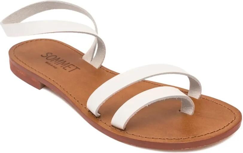 SOMMET Leren sandalen met enkelbandje Wit - Foto 2
