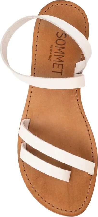 SOMMET Leren sandalen met enkelbandje Wit - Foto 3