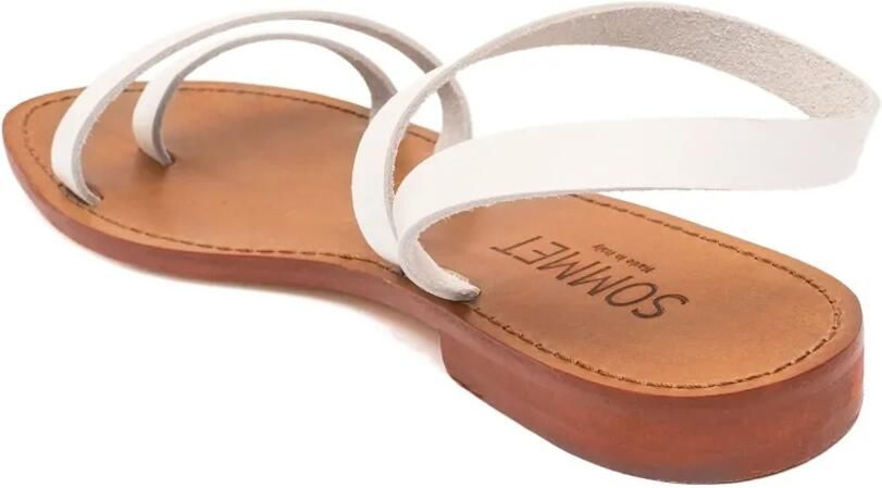 SOMMET Leren sandalen met enkelbandje Wit - Foto 4