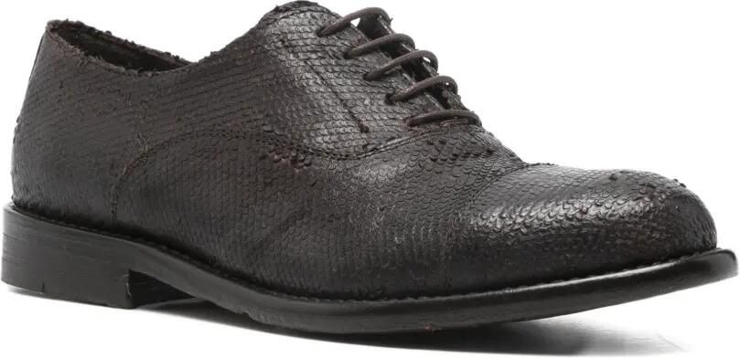 SOMMET Oxford veterschoenen met textuur Bruin - Foto 3