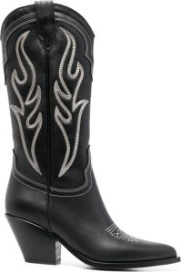 Sonora decorative-stitching leather boots Zwart