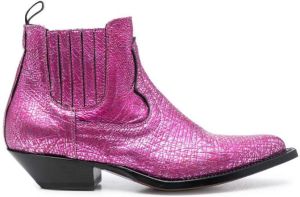 Sonora Enkellaarzen met metallic-effect Roze