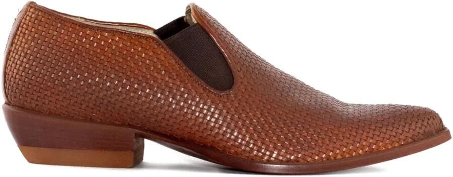 Sonora 30 mm geweven leren slip-on laarzen Bruin