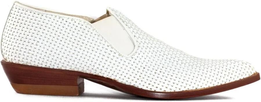 Sonora 30 mm geweven leren slip-on laarzen Wit
