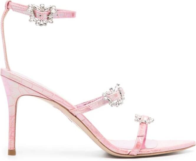 Sophia Webster 85 mm Grace Mid leren sandalen Roze