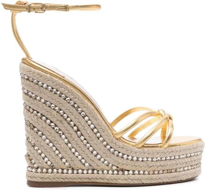 Sophia Webster Alina espadrilles met sleehak Goud