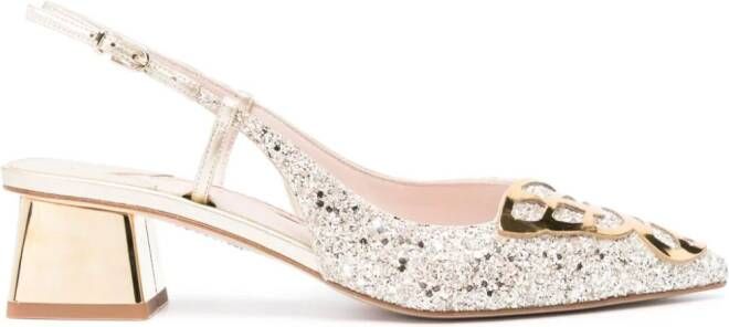 Sophia Webster Butterfly slingback pumps Goud