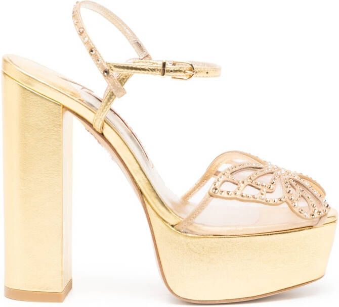 Sophia Webster Farfalla sandalen verfraaid met kristallen Goud