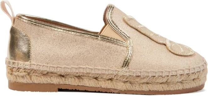 Sophia Webster Mini butterfly embroidery espadrilles Beige