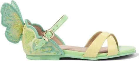 Sophia Webster Mini Leren sandalen met patroon Groen