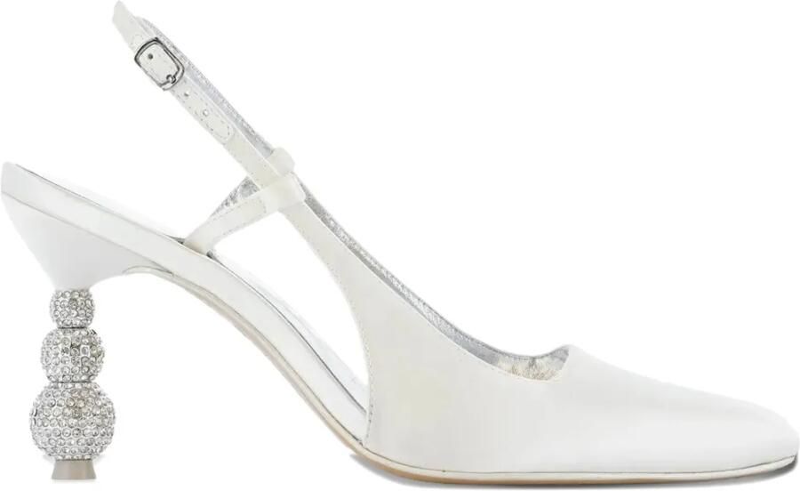 Sophia Webster 85 mm Natalia pumps met kristallen Wit