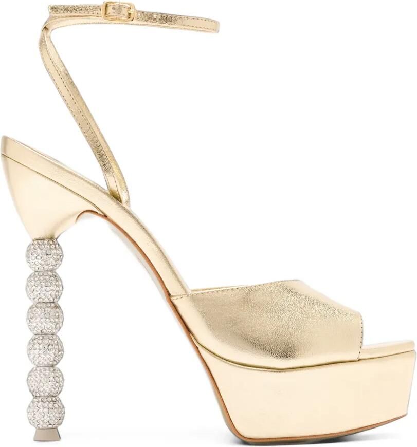Sophia Webster Effie crystal-embellished platform sandals Goud