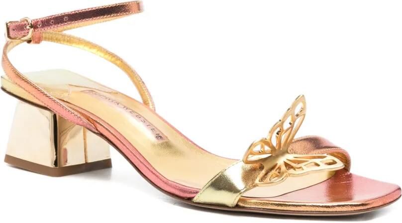 Sophia Webster Metallic leren sandalen met vlinder-detail Goud - Foto 2