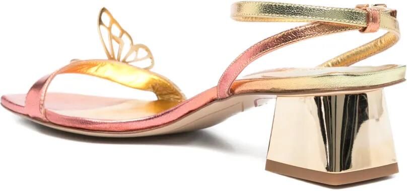 Sophia Webster Metallic leren sandalen met vlinder-detail Goud - Foto 4