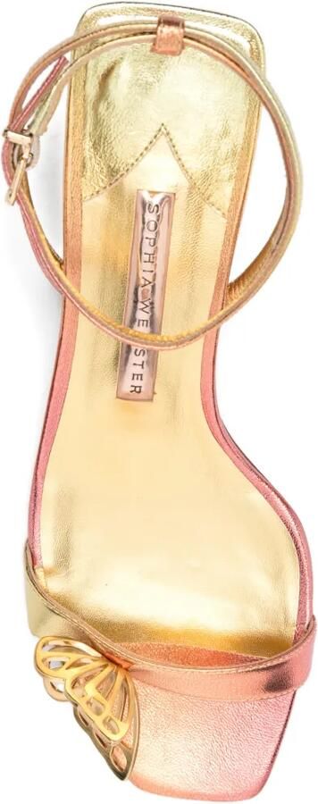 Sophia Webster Metallic leren sandalen met vlinder-detail Goud - Foto 3