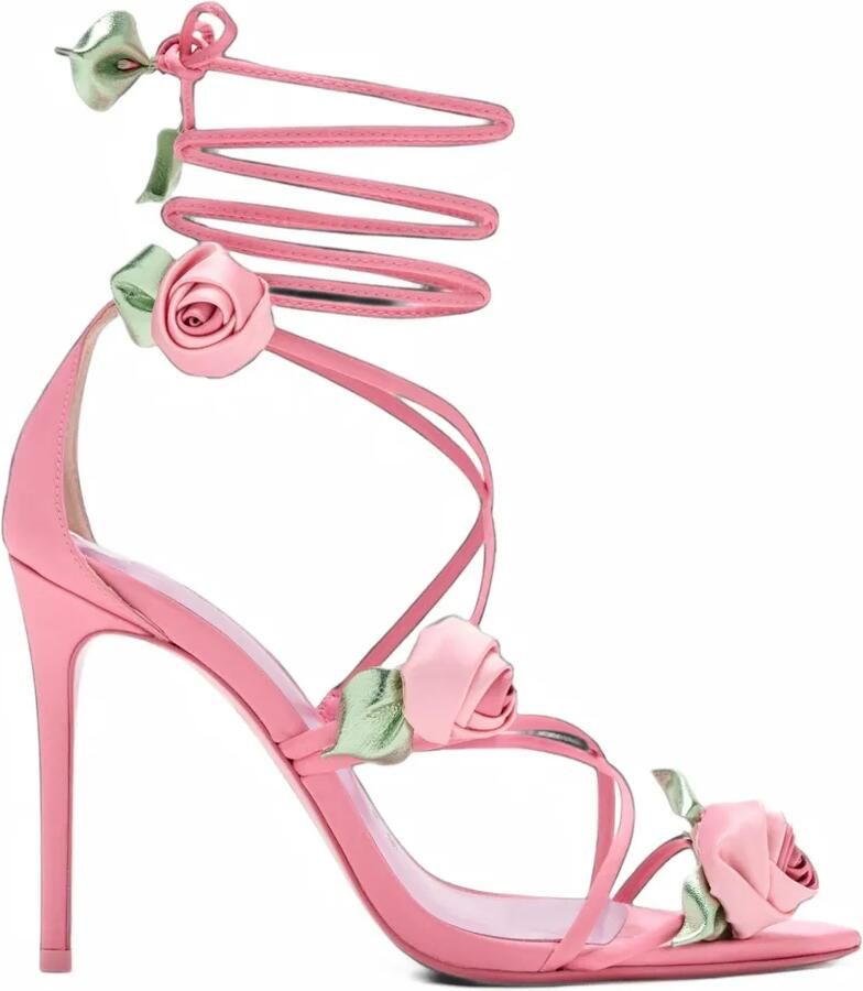Sophia Webster Rosette wrap-around sandals Roze