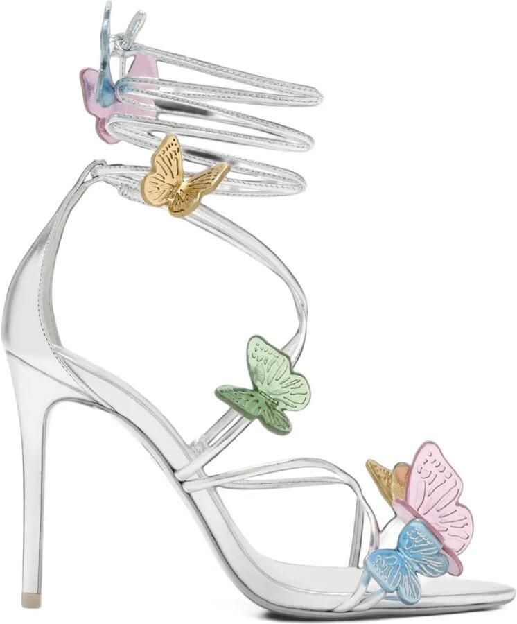 Sophia Webster Vanessa butterfly-embellished lace-up sandals Zilver