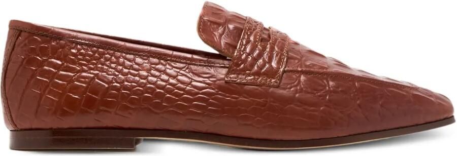 Sophique Milano Loafers met krokodillen-reliëf Bruin
