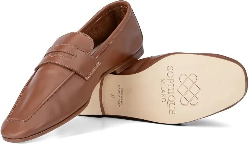 SOPHIQUE Essenziale leren loafers Bruin - Foto 3