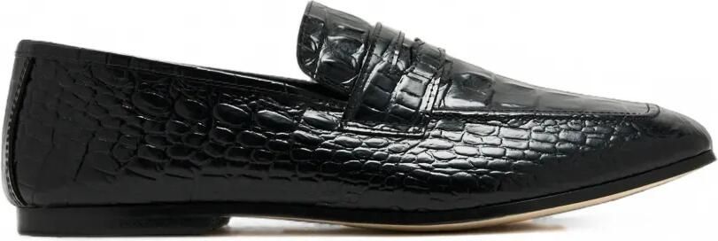SOPHIQUE Essenziale leren loafers met krokodillen-reliëf Zwart