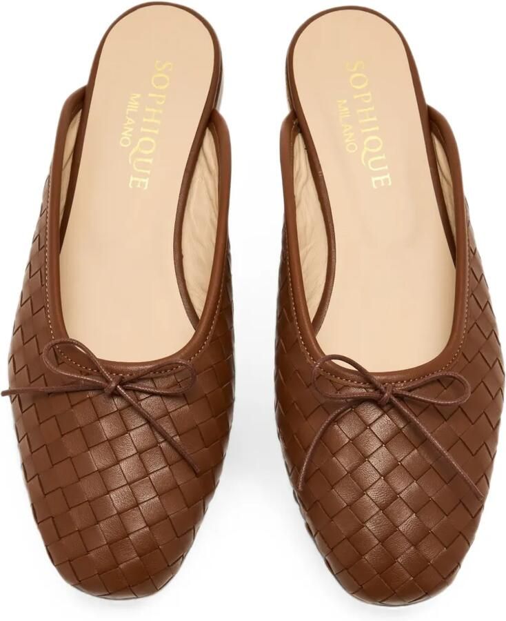 SOPHIQUE Poesia geweven loafers met strik-detail Bruin - Foto 2