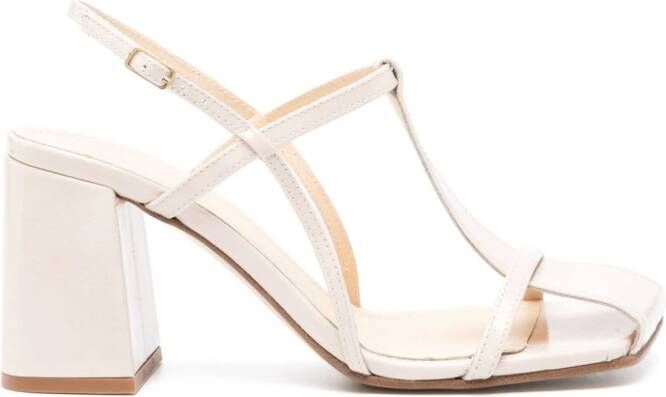 Souliers Martinez Frisia 75mm leren sandalen Beige