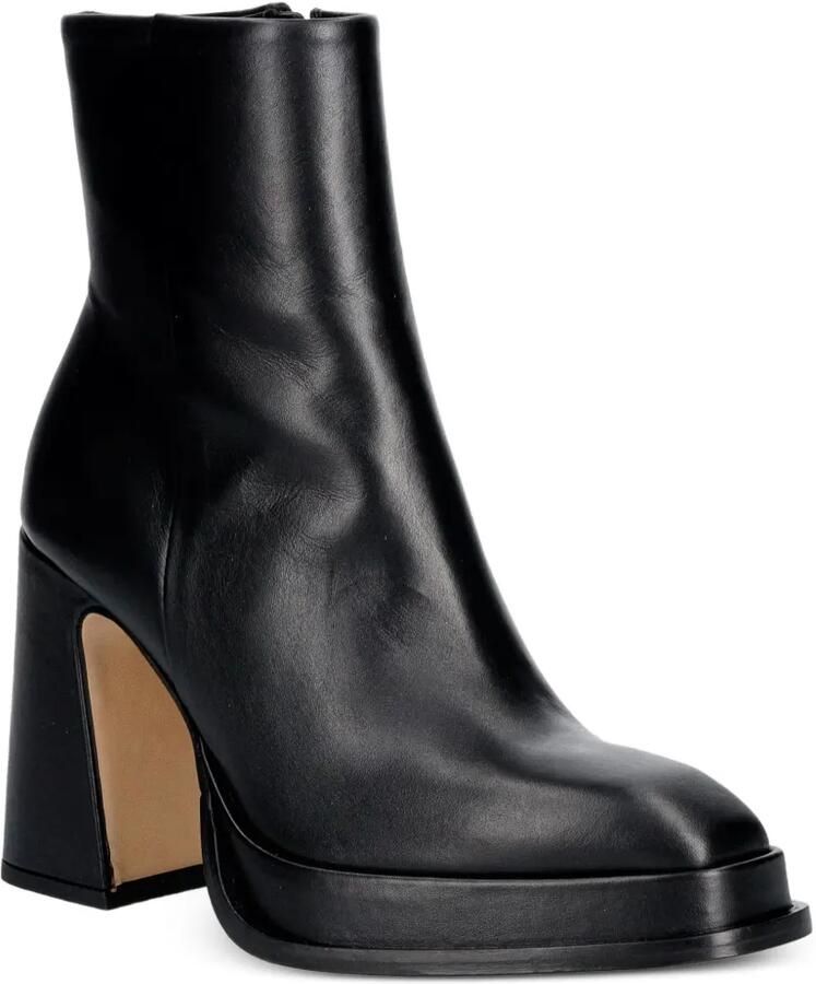 Souliers Martinez Chueca enkellaarzen met plateauzool en vierkante neus Zwart