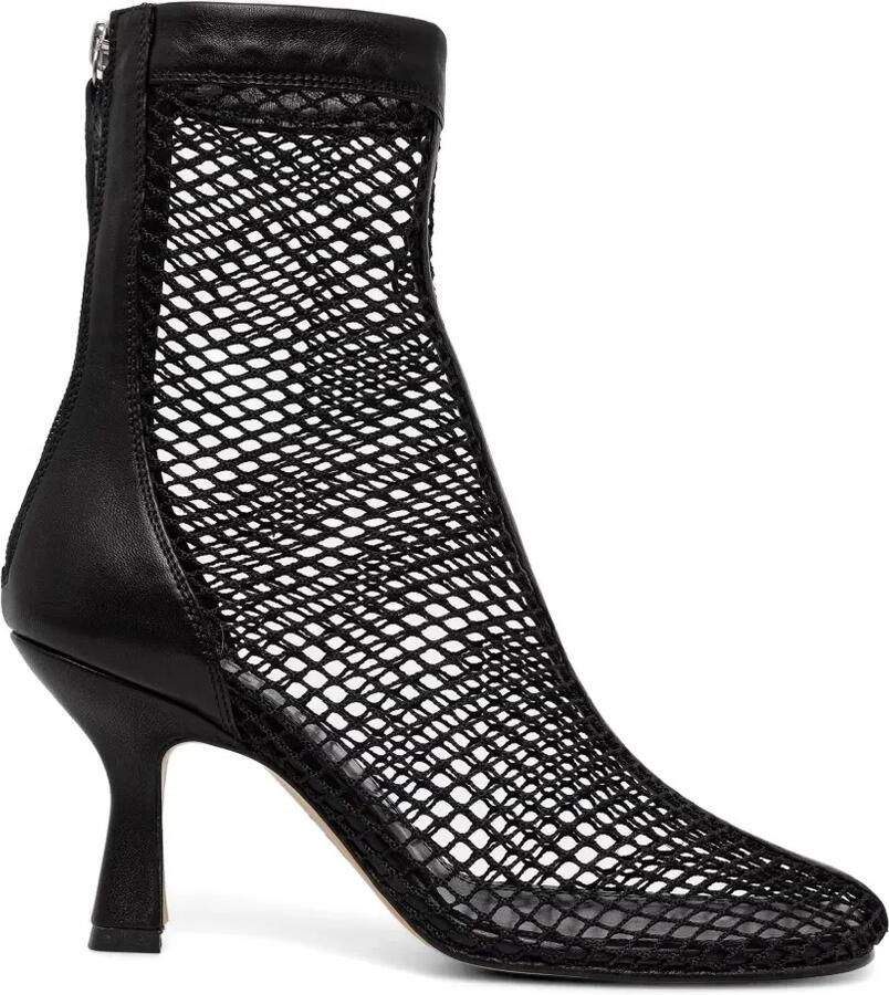 Souliers Martinez Fira leren enkellaarzen met mesh Zwart