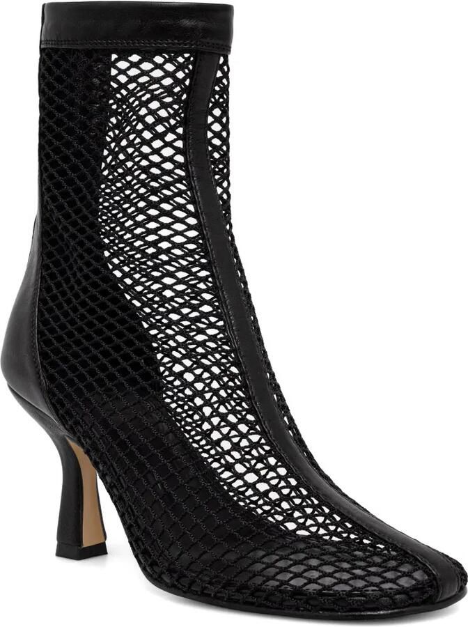 Souliers Martinez Fira leren enkellaarzen met mesh Zwart - Foto 3