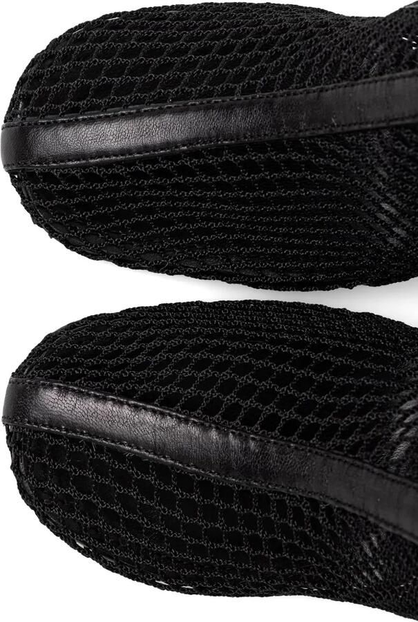 Souliers Martinez Fira leren enkellaarzen met mesh Zwart - Foto 4