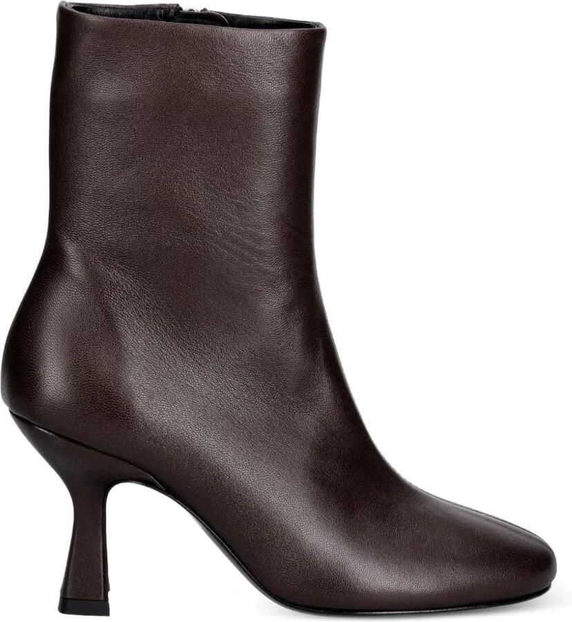 Souliers Martinez Talin leren enkellaarzen met naaddetail Bruin