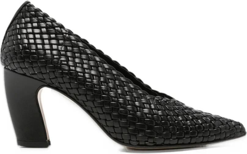 Souliers Martinez woven leather pumps Zwart