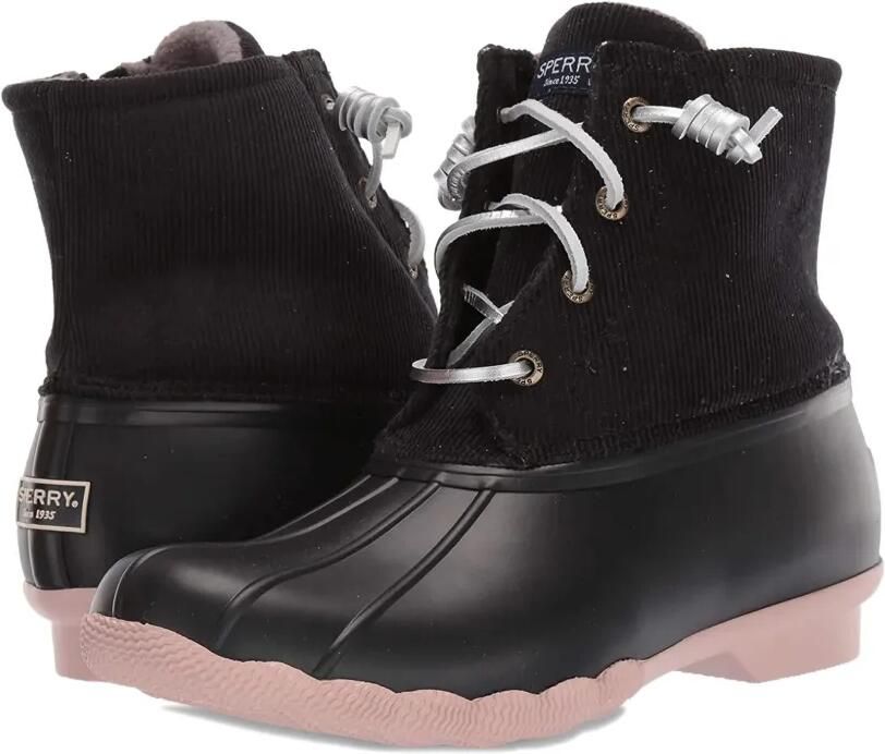 Sperry Saltwater ribfluwelen veterlaarzen Zwart - Foto 2