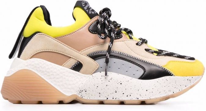 Stella McCartney Eclipse sneakers met vlakken dames Stofrubber leer Stof 35 Geel