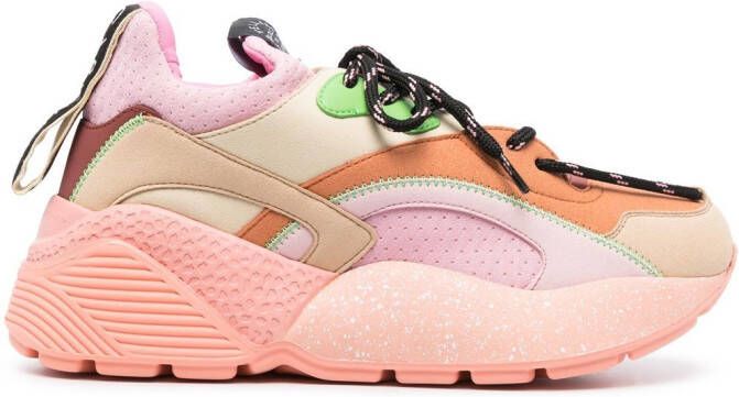 Stella McCartney Eclypse sneakers met colourblocking Oranje