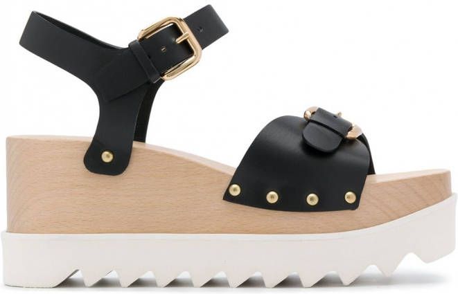 Stella McCartney Elyse sandalen met plateauzool Zwart