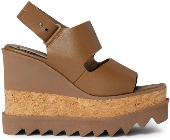 Stella McCartney Elyse sandalen met sleehak Bruin