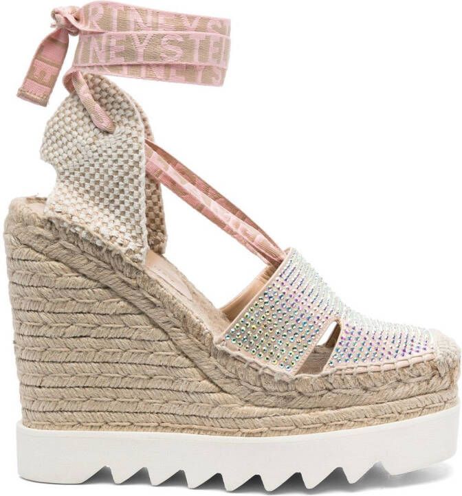 Stella McCartney Espadrilles met logoprint Beige