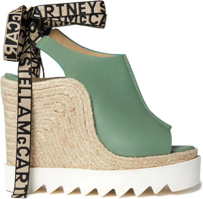 Stella McCartney Gaia Canvas 100 mm espadrilles Groen