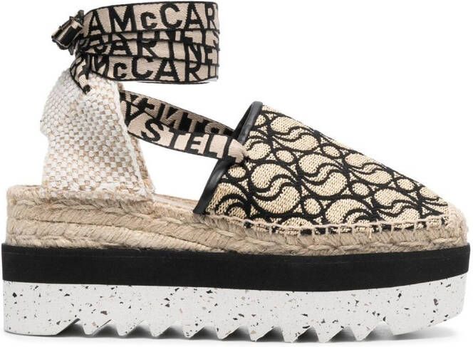 Stella McCartney Gaia espadrilles met plateauzool Beige