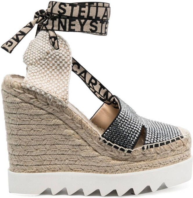 Stella McCartney Gaia espadrilles verfraaid met kristallen Beige